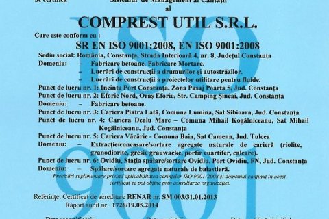 Certificat ISO 9001 2008